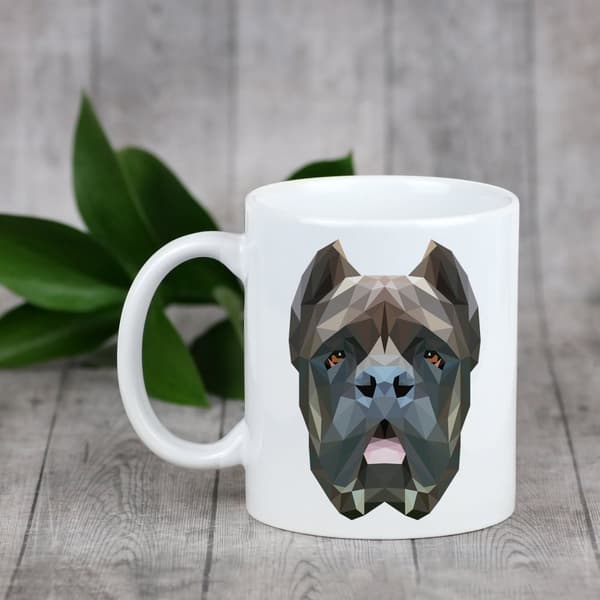 Cane Corso Italiano - en mugg med ett foto och inskriptionen av en geometrisk Art-Dog-hund