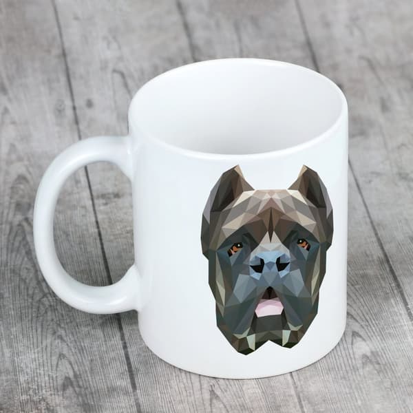 Cane Corso Italiano - en mugg med ett foto och inskriptionen av en geometrisk Art-Dog-hund