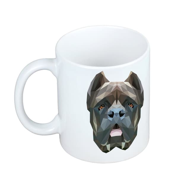 Cane Corso Italiano - en mugg med ett foto och inskriptionen av en geometrisk Art-Dog-hund