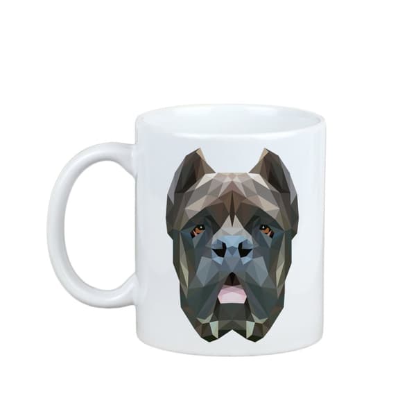 Cane Corso Italiano - en mugg med ett foto och inskriptionen av en geometrisk Art-Dog-hund