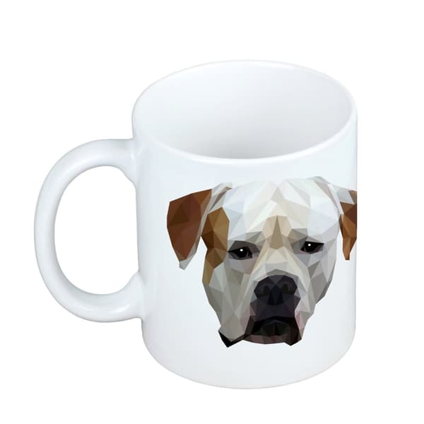 Amerikansk bulldog - mugg med ett foto och inskriptionen geometrisk hund Art-Dog
