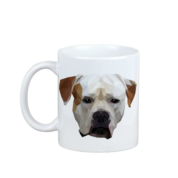 Amerikansk bulldog - krus med et foto og inskriptionen geometrisk hund Art-Dog