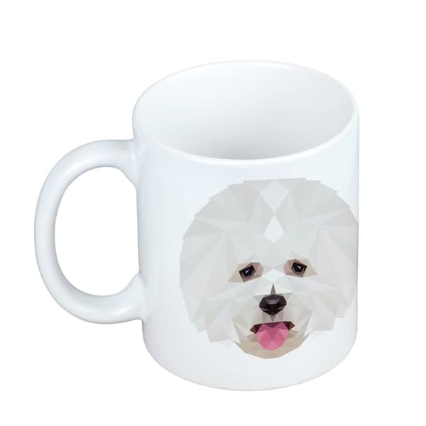 Bichon Frise, Teneriffa Dog - mugg med ett foto och inskriptionen geometrisk hund Art-Dog