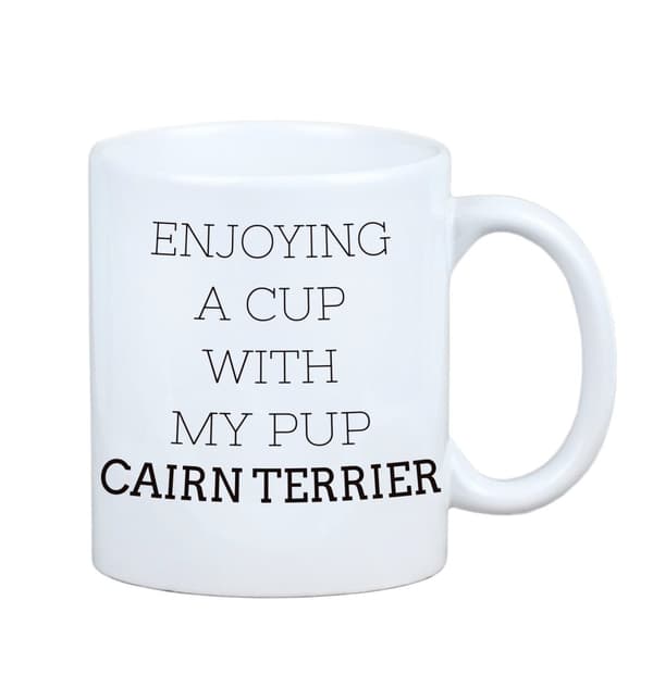 Cairn Terrier - krus med et foto og inskriptionen af en geometrisk Art-Dog-hund