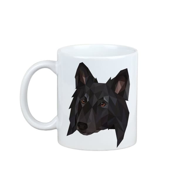 Belgisk hyrdehund, belgisk bjerghund - krus med foto og inskriptionen geometrisk hund Art-Dog