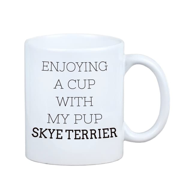 Skye Terrier - krus med et foto og inskriptionen af en geometrisk Art-Dog-hund