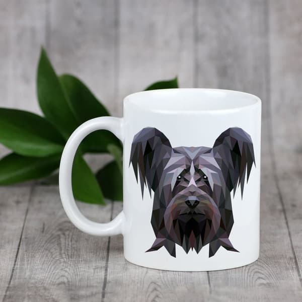 Skye Terrier - krus med et foto og inskriptionen af en geometrisk Art-Dog-hund