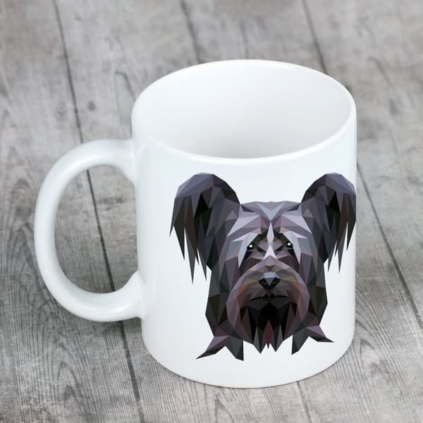 Skye Terrier - krus med et foto og inskriptionen af en geometrisk Art-Dog-hund