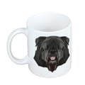 Pikkukuva 2 / 6: Bouvier des Flandres - muki, jossa on valokuva ja kirjoitus geometrisesta Art-Dog-koirasta