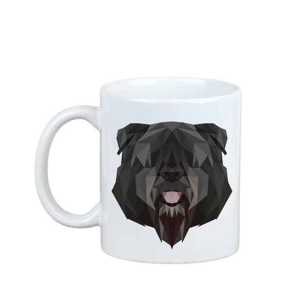 Bouvier des Flandres - et krus med et foto og inskriptionen af en geometrisk Art-Dog-hund
