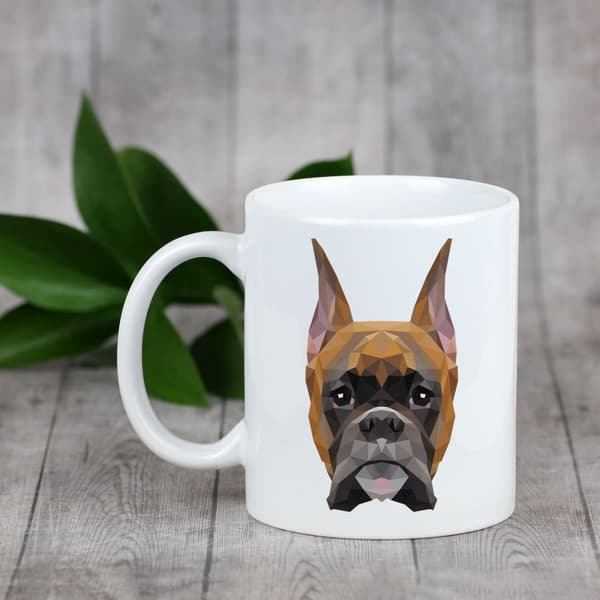 Boxer, Boxer I - mugg med ett foto och inskriptionen av en geometrisk Art-Dog-hund
