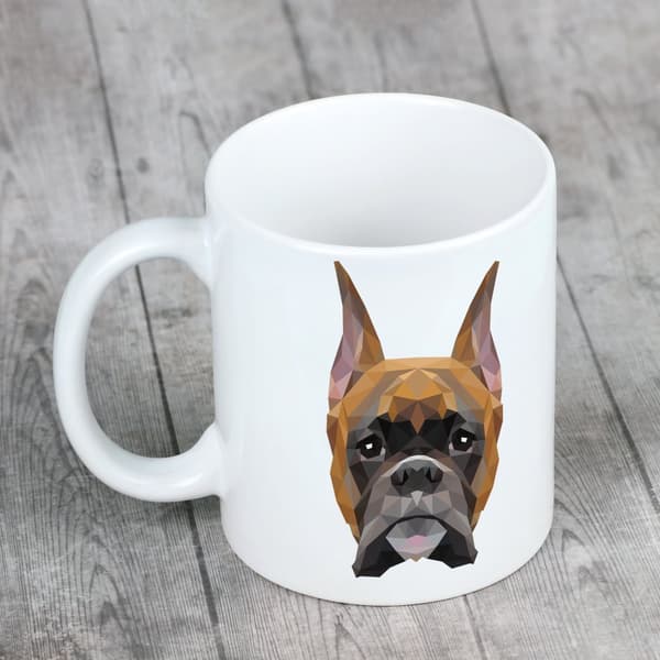 Boxer, Boxer I - mugg med ett foto och inskriptionen av en geometrisk Art-Dog-hund