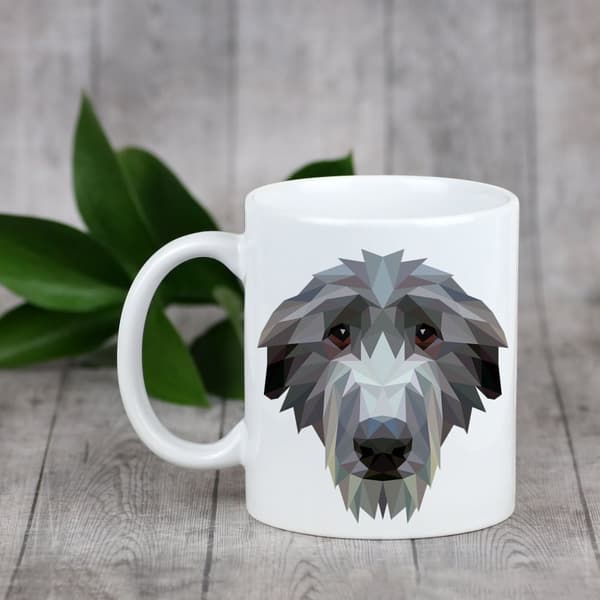 Scottish Greyhound, Deerhound - mugg med ett foto och inskriptionen av en geometrisk Art-Dog-hund
