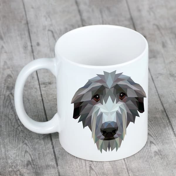 Scottish Greyhound, Deerhound - mugg med ett foto och inskriptionen av en geometrisk Art-Dog-hund