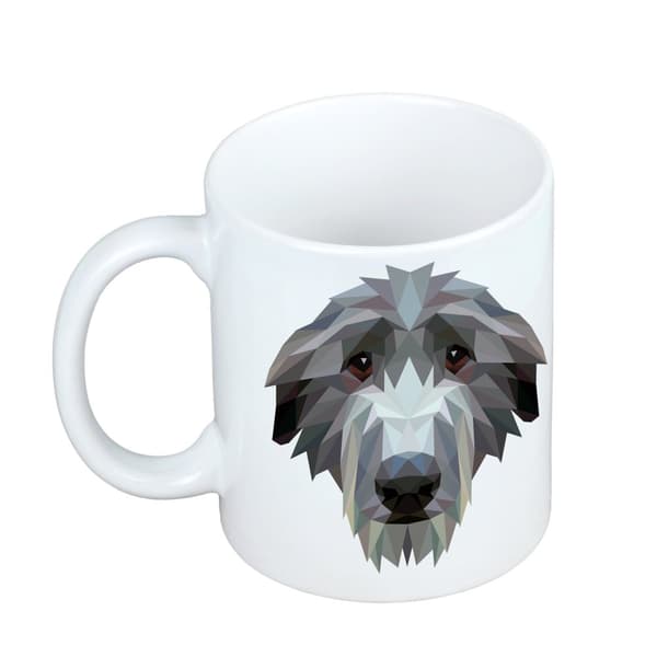 Scottish Greyhound, Deerhound - mugg med ett foto och inskriptionen av en geometrisk Art-Dog-hund