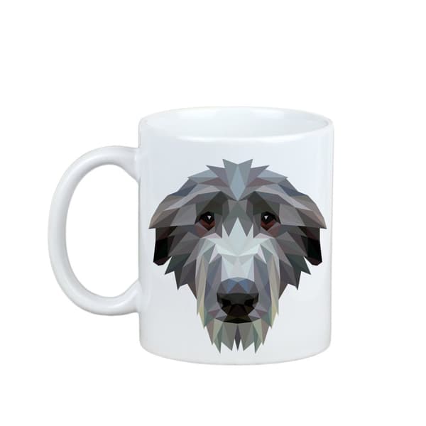 Skotsk Greyhound, Deerhound - krus med et foto og inskriptionen af en geometrisk Art-Dog-hund