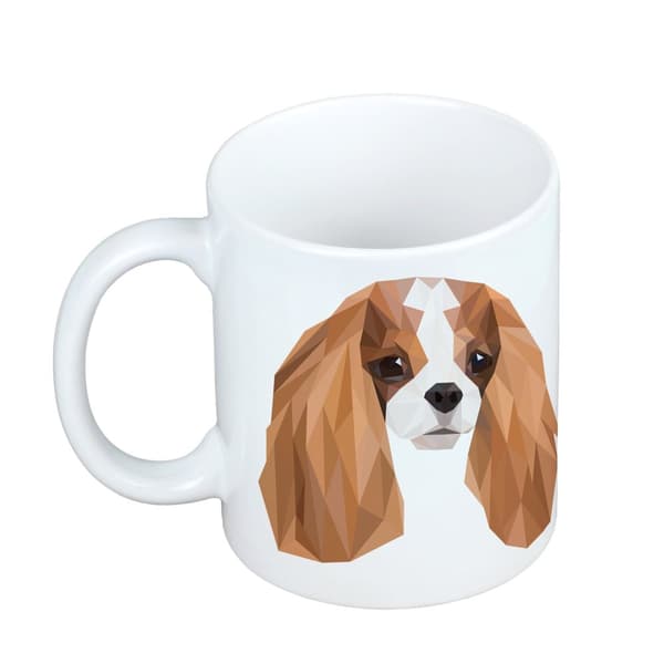 Cavalier King Charles Spaniel - mugg med ett foto och inskriptionen av en geometrisk Art-Dog-hund
