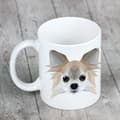 Miniatyrbild 5 av 6: Långhårig Chihuahua - mugg med ett foto och inskriptionen geometrisk hund Art-Dog