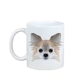 Miniatyrbild 1 av 6: Långhårig Chihuahua - mugg med ett foto och inskriptionen geometrisk hund Art-Dog