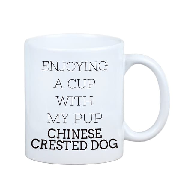 Chinese Crested Dog - krus med et foto og inskriptionen: en geometrisk Art-Dog-hund