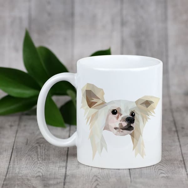 Chinese Crested Dog - krus med et foto og inskriptionen: en geometrisk Art-Dog-hund