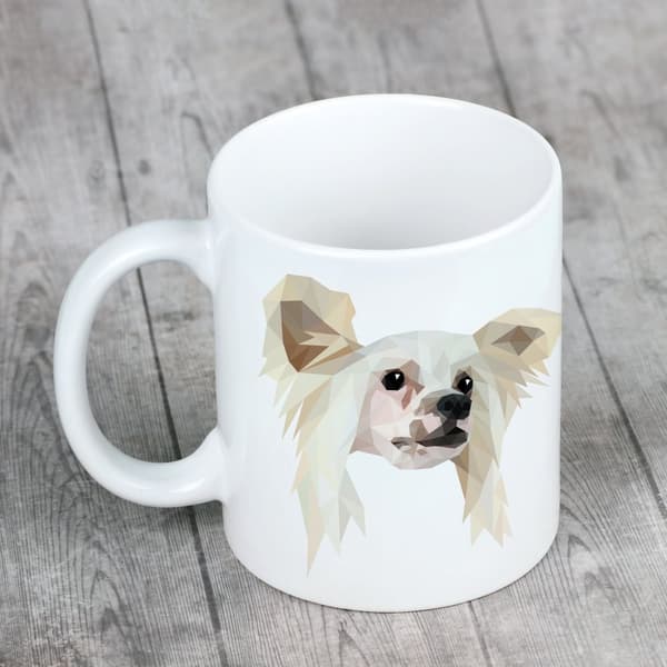 Chinese Crested Dog - krus med et foto og inskriptionen: en geometrisk Art-Dog-hund
