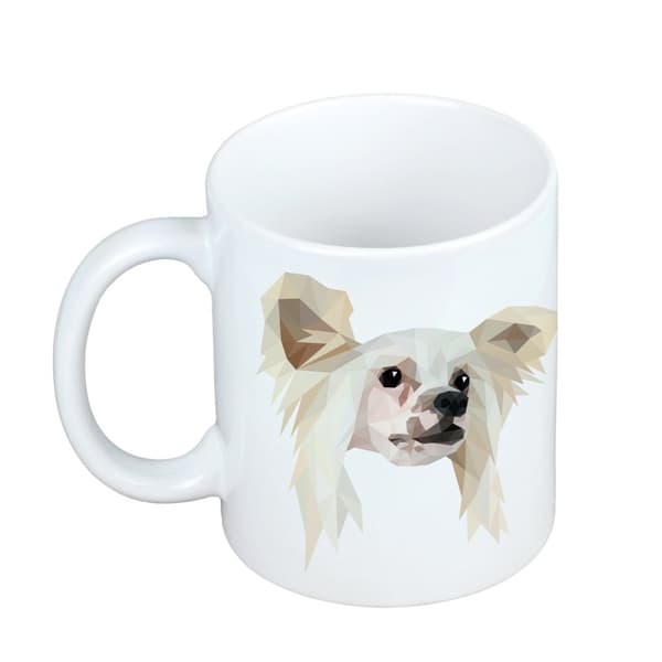 Chinese Crested Dog - krus med et foto og inskriptionen: en geometrisk Art-Dog-hund