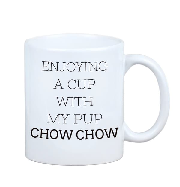 Chow Chow - et krus med et foto og inskriptionen af en geometrisk Art-Dog-hund
