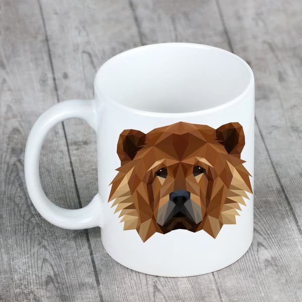 Chow Chow - et krus med et foto og inskriptionen af en geometrisk Art-Dog-hund