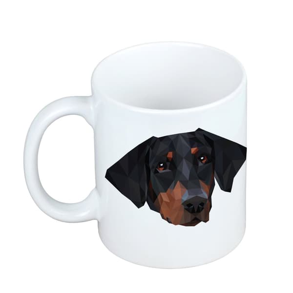 Doberman, Dobermann - krus med foto og inskriptionen geometrisk hund Art-Dog