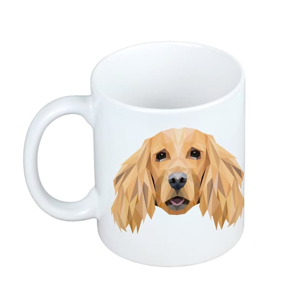 Engelsk Cocker Spaniel - krus med et foto og inskriptionen geometrisk hund Art-Dog