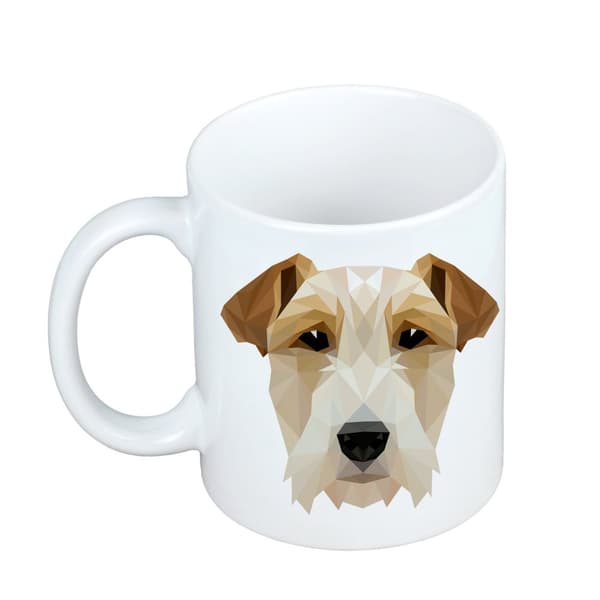 Trådhåret foxterrier - krus med et foto og inskriptionen geometrisk hund Art-Dog