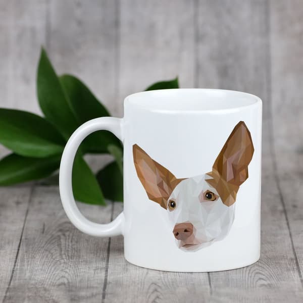 Podenco från Ibiza, Podenco Ibicenco - mugg med ett foto och inskriptionen av en geometrisk hund Art-Dog