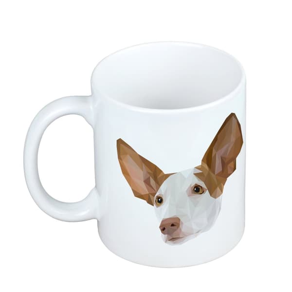 Podenco från Ibiza, Podenco Ibicenco - mugg med ett foto och inskriptionen av en geometrisk hund Art-Dog