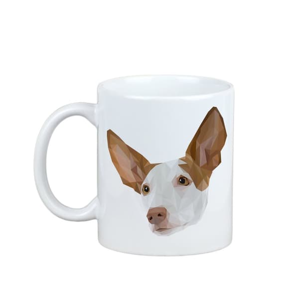 Podenco från Ibiza, Podenco Ibicenco - mugg med ett foto och inskriptionen av en geometrisk hund Art-Dog