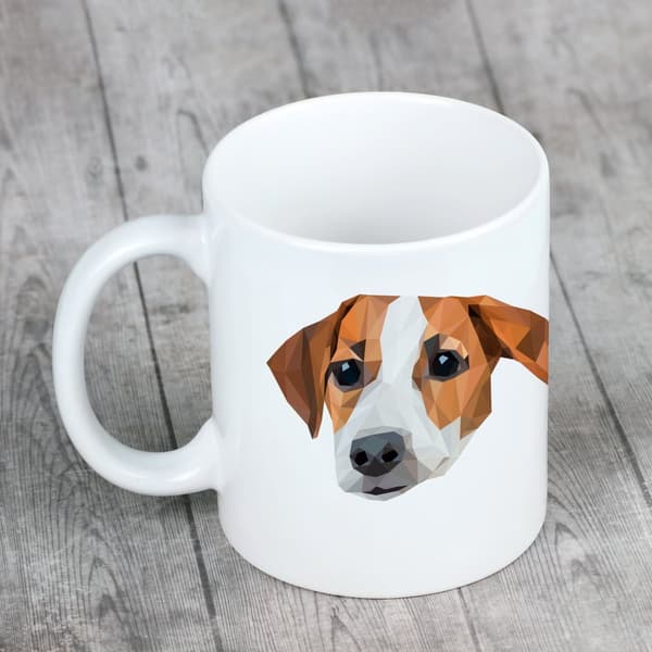 Jack Russell Terrier - krus med et foto og inskriptionen geometrisk hund Art-Dog