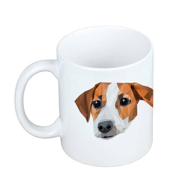 Jack Russell Terrier - krus med et foto og inskriptionen geometrisk hund Art-Dog