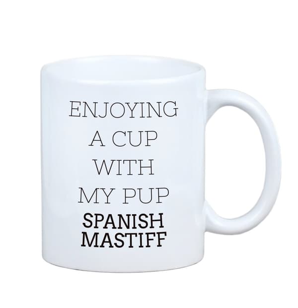 Spansk Mastiff - mugg med ett foto och inskriptionen geometrisk hund Art-Dog