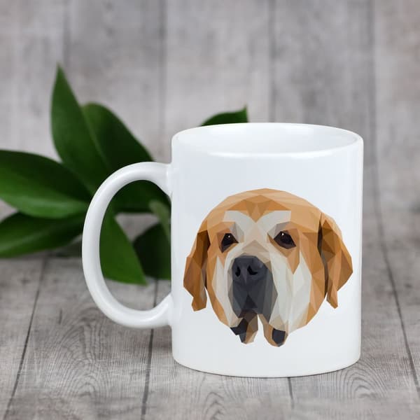 Spansk Mastiff - mugg med ett foto och inskriptionen geometrisk hund Art-Dog
