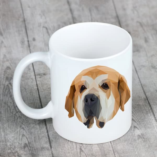 Spansk Mastiff - mugg med ett foto och inskriptionen geometrisk hund Art-Dog