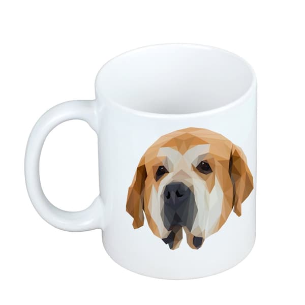 Spansk Mastiff - mugg med ett foto och inskriptionen geometrisk hund Art-Dog