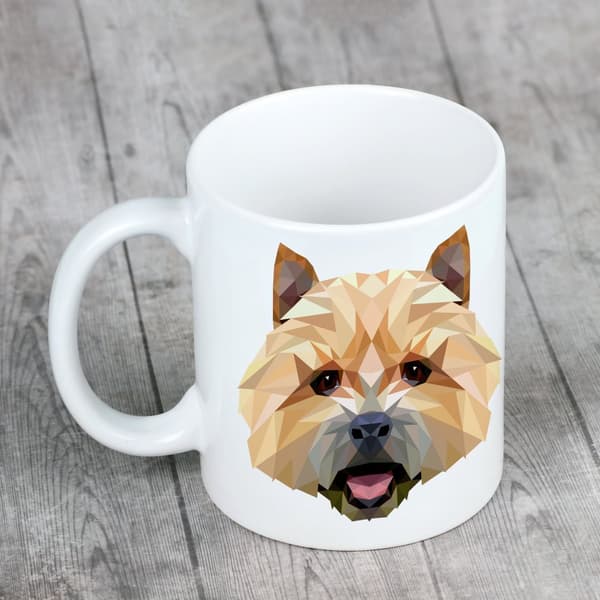 Norwich Terrier - krus med et foto og inskriptionen af en geometrisk Art-Dog-hund