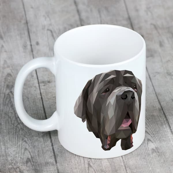 Napolitansk mastiff, napolitansk mastiff, Mastino napoletano - krus med et foto og inskriptionen geometrisk hund Art-Dog