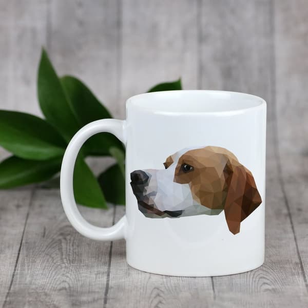Pointer - et krus med et foto og inskriptionen af en geometrisk Art-Dog-hund