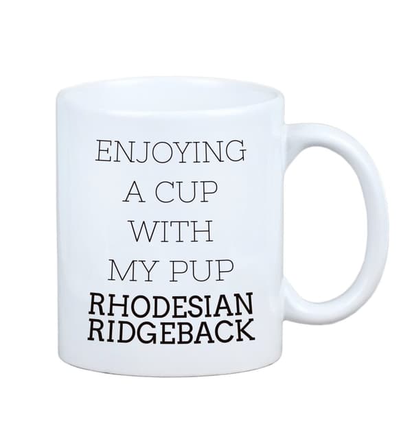 Rhodesian Ridgeback, afrikansk lejonhund - mugg med ett foto och inskriptionen geometrisk hund Art-Dog