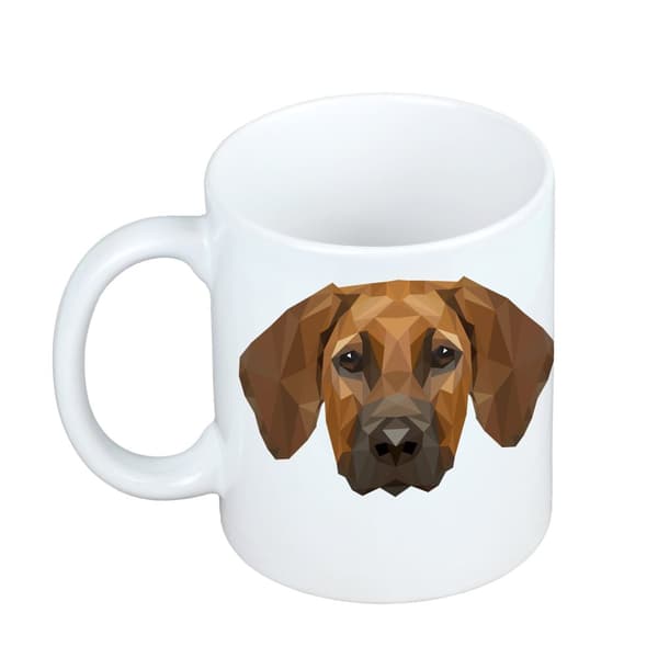 Rhodesian Ridgeback, afrikansk lejonhund - mugg med ett foto och inskriptionen geometrisk hund Art-Dog