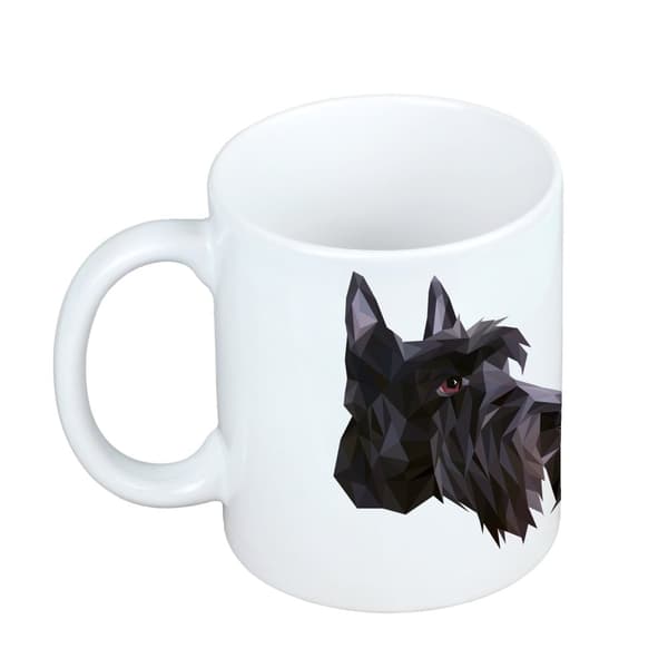 Skotsk terrier, Aberdeen Terrier - krus med et foto og inskriptionen geometrisk hund Art-Dog