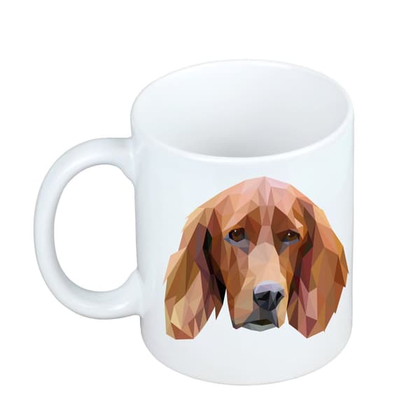 Engelsk Setter, Laverack - et krus med et foto og inskriptionen: en geometrisk kunsthund-hund