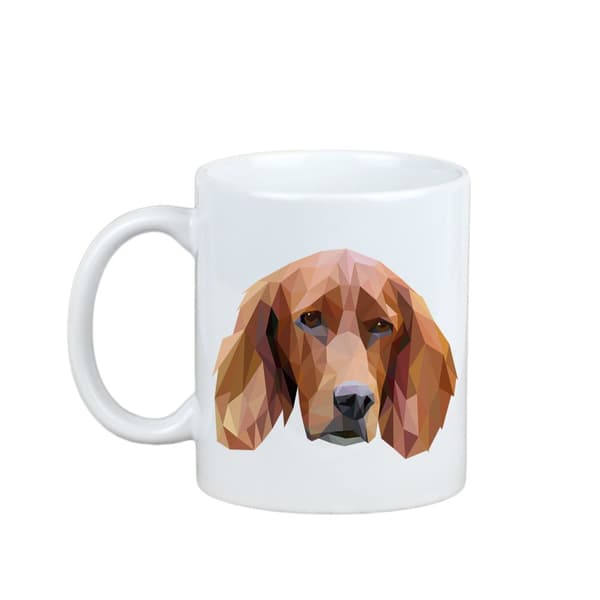 Engelsk Setter, Laverack - et krus med et foto og inskriptionen: en geometrisk kunsthund-hund