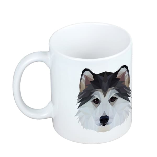 Siperianhusky, Siperianhusky - muki, jossa kuva ja merkintä geometrinen koira Art-Dog